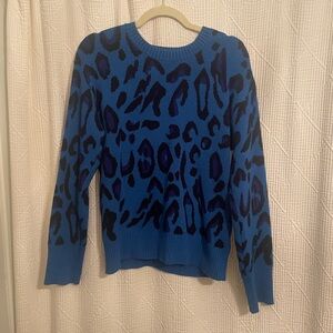 NWOT Sugar Lips blue cheetah print sweater